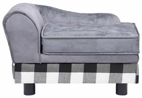 vidaXL Καναπές - Κρεβάτι Σκύλου Γκρι 57 x 34 x 36 εκ. Βελουτέ