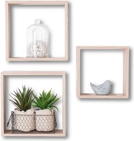 ΡΑΦΙΈΡΕΣ/ΡΆΦΙΑ ΤΟΊΧΟΥ WALL SHELF CUBE OAK NAT L X3 138957C