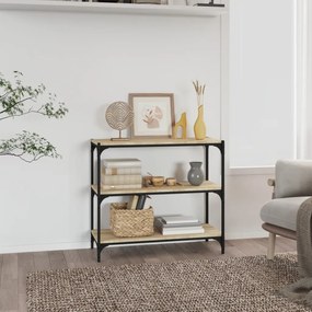 vidaXL Βιβλιοθήκη Sonoma Δρυς 80x33x70,5 εκ. Επεξεργ. Ξύλο &amp; Ατσάλι