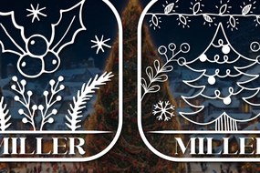 Σετ των 3 Intra απο ξύλο plywood 3mm-4mm πάχος Χριστουγεννιάτικα στολίδια Δίασταση 25x25 cm INTRAFABR-53365382