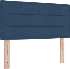 vidaXL Κρεβάτι box spring με στρώμα Μπλε 120 x 190 cm Ύφασμα