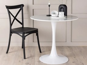 Τραπέζι Dallas 3828, Άσπρο, 75cm, Ινοσανίδες μέσης πυκνότητας, Μέταλλο | Epipla1.gr