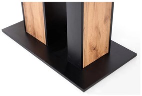 Τραπέζι Houston 1290, Wotan δρυς, Μαύρο, 77x85x130cm, 51 kg, Επιμήκυνση, Πλαστικοποιημένη μοριοσανίδα | Epipla1.gr