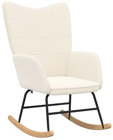 vidaXL Κουνιστή καρέκλα Κρεμ Υφάσματος Sherpa