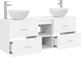 vidaXL Σετ Ντουλαπιών Μπάνιου 3 τμχ. Λευκό 129 x 41 x 80 cm