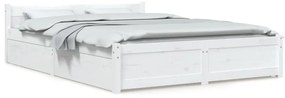 vidaXL Πλαίσιο Κρεβατιού με Συρτάρια Λευκό 160 x 200 εκ.