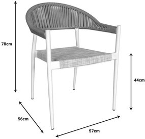 Τραπεζαρία Kliton-Elation σετ 7τεμ αλουμίνιο σε λευκή απόχρωση 150x80x74εκ 150x80x74 εκ.