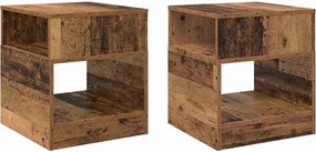 vidaXL End Table 2 pcs Παλιό ξύλο 40,5 x 40 x 45 εκ Επεξεργασμένο ξύλο