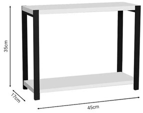 Επιτραπέζια ραφιέρα Lerf λευκό μελαμίνης-μαύρο μέταλλο 45x17x35εκ 45x17x35 εκ.