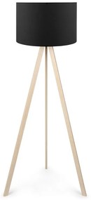Megapap Φωτιστικό Δαπέδου Rosling Mdf/Ύφασμα Pvc Φυσικό/Μαύρο 38x21x140εκ.