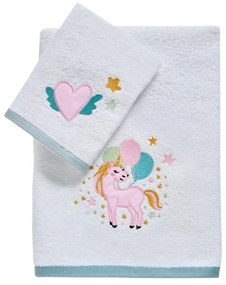 Πετσέτες Βρεφικές 4919 (Σετ 2τμχ) White-Mint-Pink Das Home Σετ Πετσέτες 70x140cm 100% Βαμβάκι