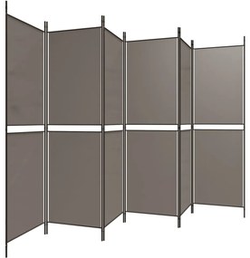 vidaXL Διαχωριστικό Δωματίου με 6 Πάνελ Ανθρακί 300x200 εκ. από Ύφασμα
