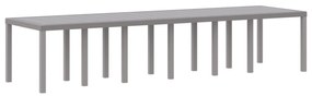 vidaXL Τραπέζι Κήπου Ανοιχτό Γκρι 350x100x73 cm Poly Rattan