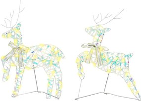 vidaXL LED Ελάφια με 40 LED 2 pcs Θερμό λευκό PET