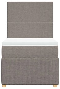 vidaXL Κρεβάτι Boxspring με Στρώμα Taupe 90x200 εκ. Υφασμάτινο