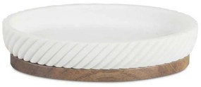 Σαπουνοθήκη Stripes AH-BA25141 12x3cm White Andrea House Polyresin,Ξύλο