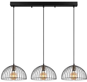 Φωτιστικό Οροφής - Ράγα Telkure 942FLG1608 101x31x105cm 3xE27 40W Black Opviq