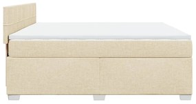 Κρεβάτι Boxspring με Στρώμα Κρεμ 180x200 εκ. Υφασμάτινο - Κρεμ