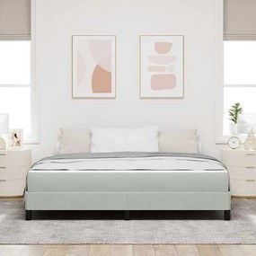 vidaXL Κρεβάτι box spring με στρώμα Ανοιχτό γκρι 180 x 200 cm Βελούδο