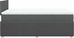 vidaXL Κρεβάτι Boxspring με Στρώμα Σκούρο Γκρι 120x190 εκ Υφασμάτινο