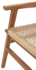 Πολυθρόνα Bjorn Μασίφ Ξύλο Teak Φυσικό-Σχοινί 56x56x83Υεκ.