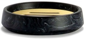 Σαπουνοθήκη Marble LBTAH-BA71011 Φ12x2,5cm Black-Gold Andrea House Ατσάλι,Polyresin