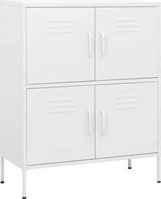 vidaXL Ντουλάπι Αποθήκευσης Λευκό 80 x 35 x 101,5 εκ. από Ατσάλι