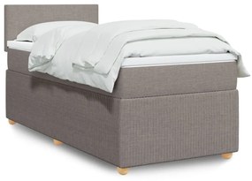 vidaXL Κρεβάτι Boxspring με Στρώμα Taupe 90x190 εκ.Υφασμάτινο