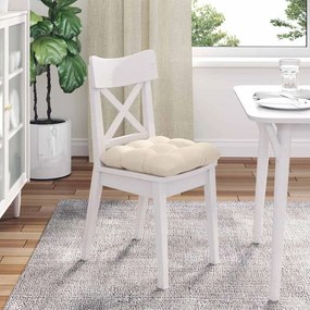 vidaXL Μαξιλάρια καθισμάτων 4 pcs Ύφασμα Μικροΐνας Μπεζ 40 x 40 cm