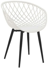 Καρέκλα Ezra 262-000026 62x42x82cm White-Black Μέταλλο,Πολυπροπυλένιο