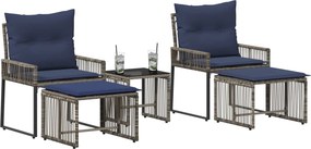 vidaXL Σετ Εξωτερικών Επίπλων 11 τμχ. Γκρι και Navy Blue