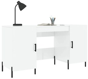 vidaXL Γραφείο Γυαλιστερό Λευκό 140x50x75 εκ. Επεξεργασμένο Ξύλο