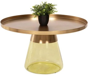 Τραπέζι Σαλονιού Scal HM9724 Φ76x43,5cm Green-Gold