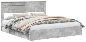 vidaXL Κρεβάτι Αποθήκης Σκυρόδεμα Γκρι 180 x 200 cm Επεξεργασμένο ξύλο