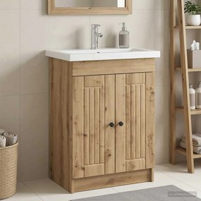 vidaXL Ντουλάπι κάτω από τον νιπτήρα Artisan Δρυς 78,5 x 37,5 x 81 εκ