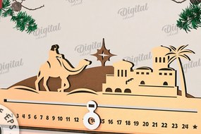 Σετ των 2 Intra απο ξύλο plywood 3mm-4mm πάχος - Countdown Advent Calendar Cut Laser Δίασταση 30x20 cm INTRAFABR-108028341