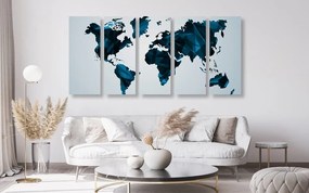 Χάρτης εικόνων 5 μερών του κόσμου σε διανυσματικά γραφικά - 200x100
