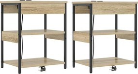 vidaXL Κομοδίνο 2 pcs Δρύς Sonoma 41 x 31 x 51 εκ. Επεξεργασμένο ξύλο