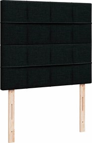 vidaXL Κρεβάτι Boxspring με Στρώμα Μαύρο 120x200 εκ. Υφασμάτινο
