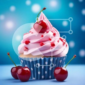 Intra Συλλεκτικό Ξύλινο Παζλ Plywood  4mm - Λαχταριστό Cupcake με κεράσια Σε Ξύλινο Κουτί - Διαστάσεις: 10x10 cm – 25 κομμάτια