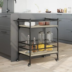 vidaXL Τρόλεϊ Κουζίνας Sonoma Δρυς 82x40x78,5 εκ. Επεξεργασμένο Ξύλο