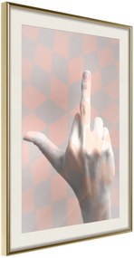 Αφίσα - Middle Finger - 20x30 - Χρυσό - Με πασπαρτού