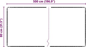 vidaXL Δερμάτινο Χαλί Γκρι 80 x 500 cm 100% Πολυπροπυλένιο Τούφτα