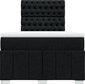 vidaXL Κρεβάτι Boxspring με Στρώμα Μαύρο 120x190 εκ. Υφασμάτινο