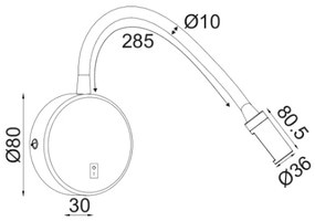 Επιτοίχιο φωτιστικό LED Piper-Leuko