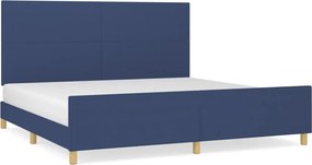 vidaXL Σκελετός Κρεβατιού Χωρίς Στρώμα Μπλε 200x200 εκ.Υφασμάτινο