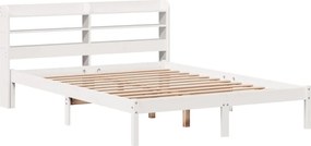 vidaXL Σκελετός Κρεβ. Χωρίς Στρώμα Λευκό 135x190 εκ Μασίφ Πεύκο