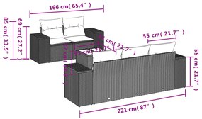 vidaXL Σετ Καναπέ Κήπου 6 τεμ. Μπεζ Συνθετικό Ρατάν με Μαξιλάρια