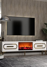 Stewehome Έπιπλο τηλεόρασης με εστία και ντουλάπι 150x30x41 cm