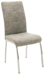 Chair Ariadne pu grey antique-chrome leg 43x63x93cm 43x63x96 εκ.